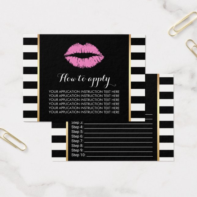 Instrucciones para la aplicación de labios rosados (Oficina)