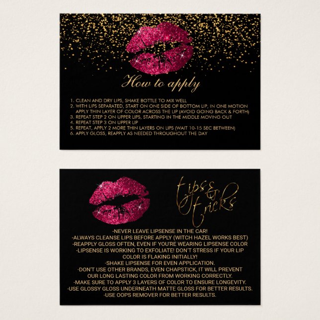 Instrucciones para la aplicación de Lips de Purpur (Anverso y reverso)