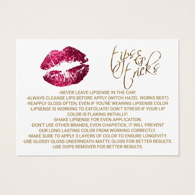 Instrucciones para la aplicación de Lips de Purpur (Atrás)