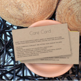 Instrucciones para la tarjeta de cuidado de las jo