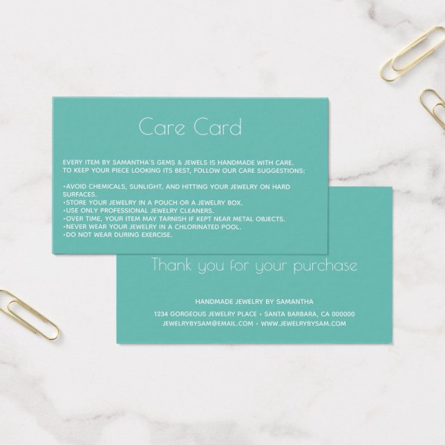 Instrucciones para la tarjeta de cuidados a la joy (Oficina)