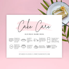 Instrucciones para tarjeta de cuidado de pasteles 