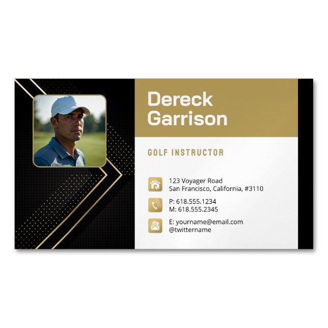 Instructor de golf | Magne profesional de tarjetas (Anverso)