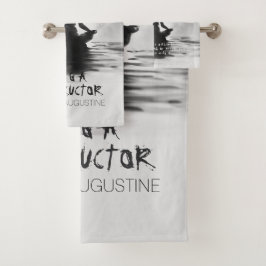 Instructor de mediación de yoga pintura de tinta d