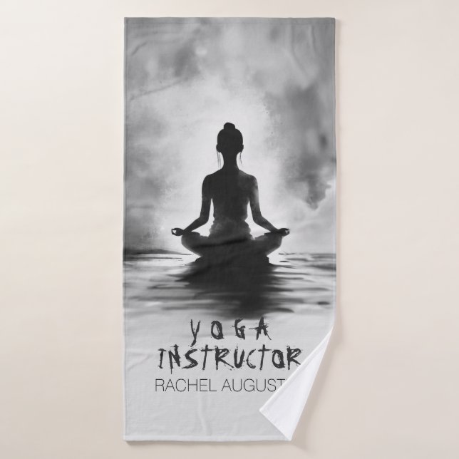 Instructor de mediación de yoga pintura de tinta d (Toalla de baño)