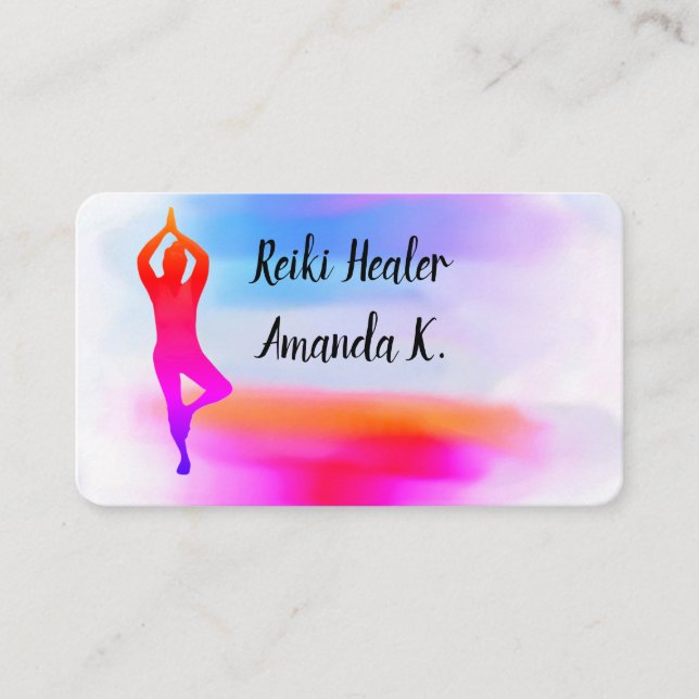 Instructor de yoga, profesor, tarjeta de negocios  (Anverso)