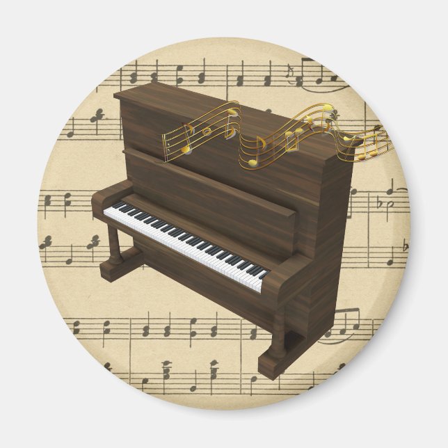 Instrumento musical de piano e imán de música de c (Frente)