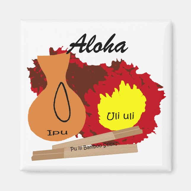 Instrumentos de Hawai, imán Aloha (Frente)