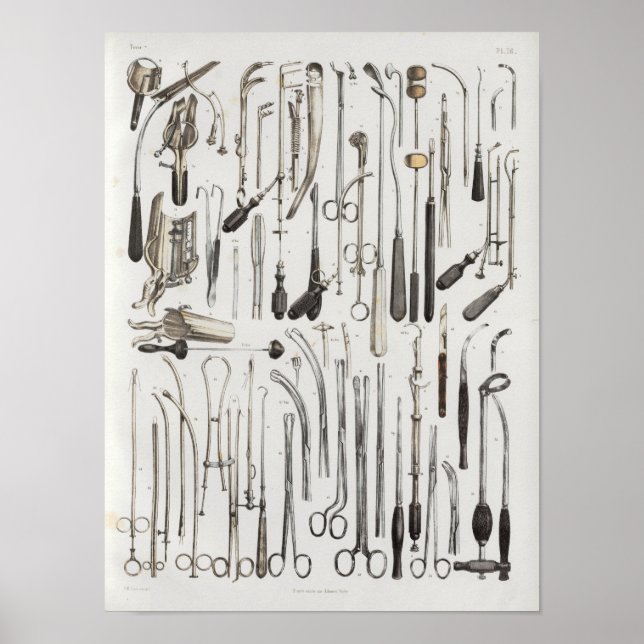 Instrumentos médicos quirúrgicos Impresión de anat (Frente)