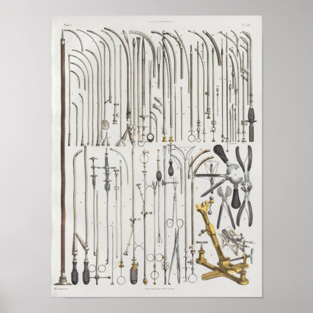 Instrumentos médicos quirúrgicos Impresión de anat (Frente)