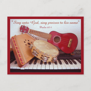 Instrumentos musicales ~ ¡Cantar alabanzas! Postal