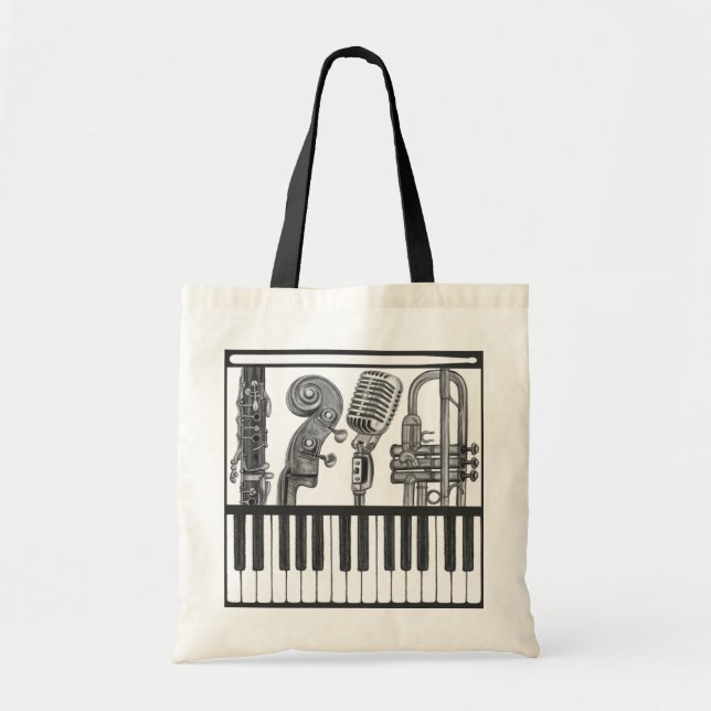 Instrumentos musicales chillones en la bolsa de (Frente)