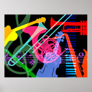 Instrumentos Musicales Diseño de Arte Pop