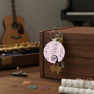 Instrumentos Musicales en Llavero Rosa