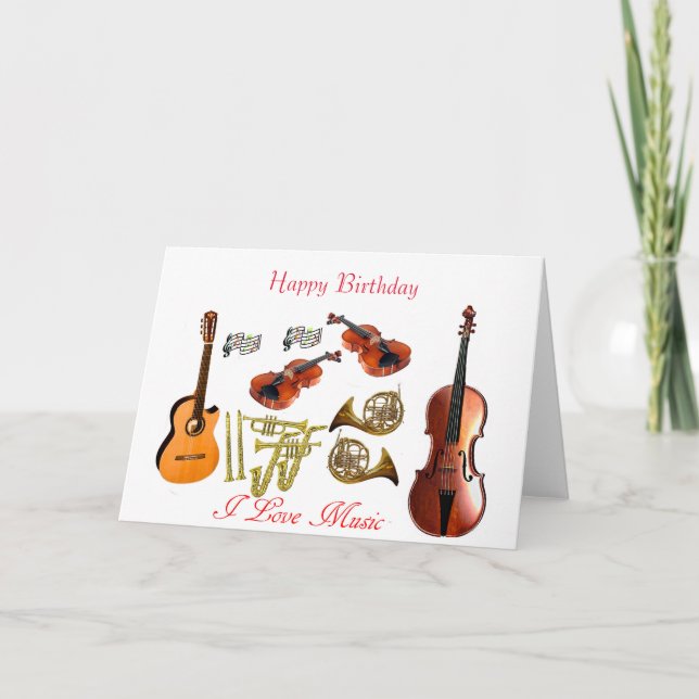 Instrumentos musicales para la tarjeta de (Anverso)