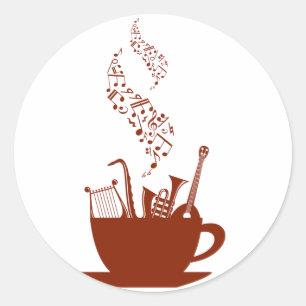 Instrumentos Musicales Y Pegatinas De Notas