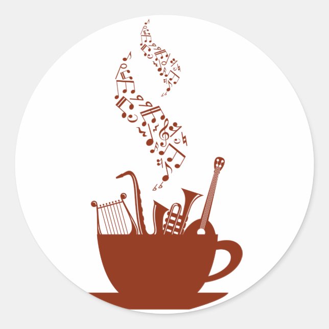 Instrumentos Musicales Y Pegatinas De Notas (Anverso)