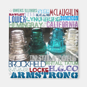 Insuladores de vidrio imán de historia TELECOM