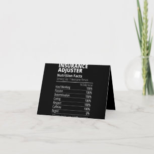 Insurance Adjuster Nutrition Facts Funny