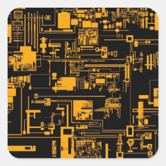 Integrar el Pegatina cuadrado de 1.0 Naranjas