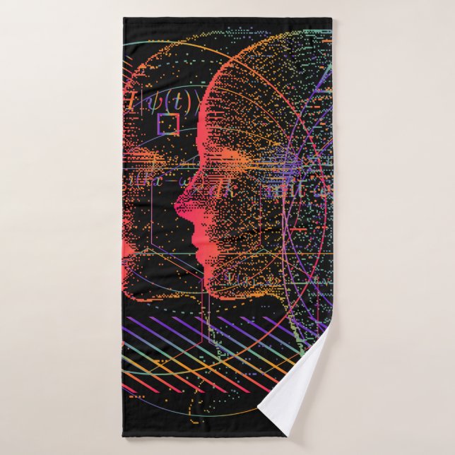 Inteligencia artificial y concepto de realidad vir (Toalla de baño)