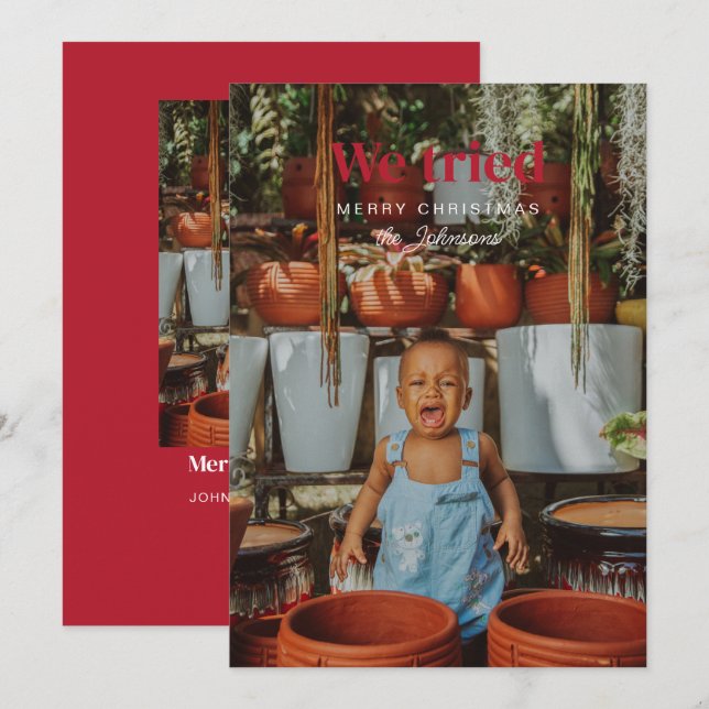 Intentamos la tarjeta fotográfica navideña de Navi (Anverso / Reverso)