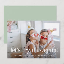 "Intentemos esto otra vez" Tarjeta fotográfica de 