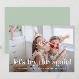 "Intentemos esto otra vez" Tarjeta fotográfica de 