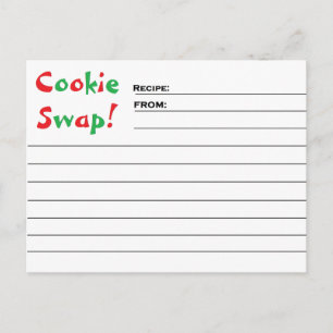 "¡Intercambio de cookies!" Tarjetas de receta