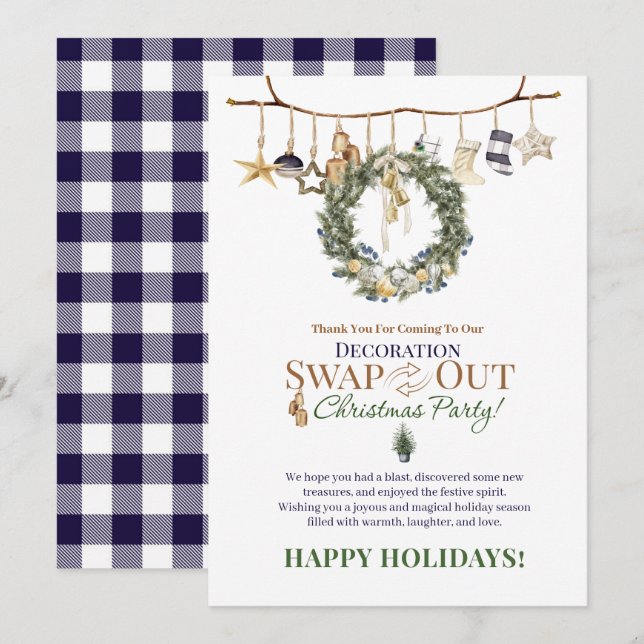 Intercambio De Decoración Tarjeta De Agradecimient (Anverso / Reverso)