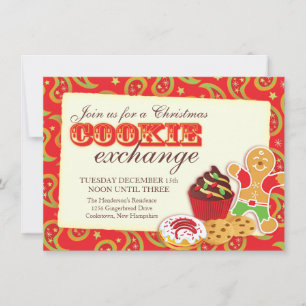 Intercambio de galletas de Navidad y invitación ro