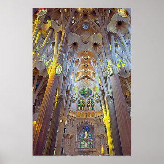 Interior de la Sagrada Familia Barcelona Impresión