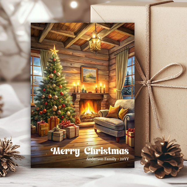 Interior de Navidad sereno pintado con encanto fes (Serene painted Christmas interior in festive charm)