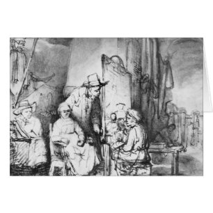 Interior del estudio con la pintura del pintor