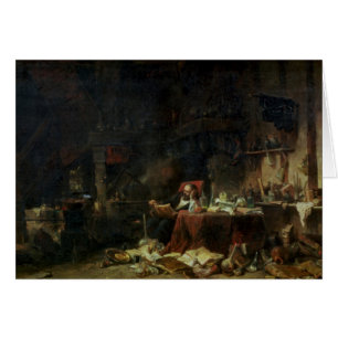 Interior del estudio de un alquimista