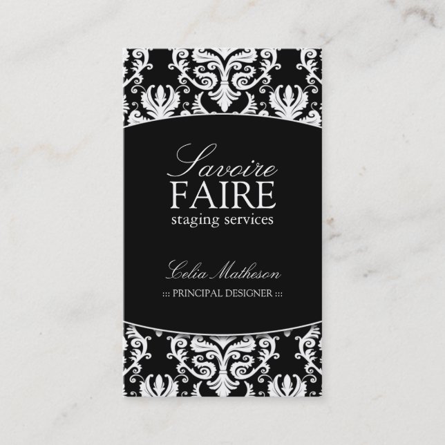 Interior que diseña tarjetas de visita (Anverso)