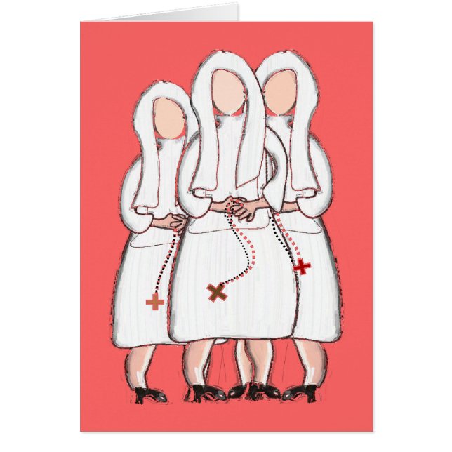 Interior Tarjeta-En blanco del arte de la monja de (Frente)