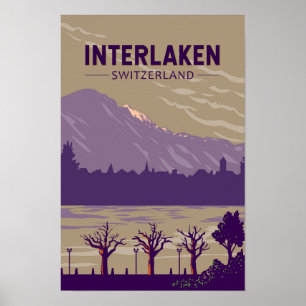 Interlaken Suiza Viajes Arte Vintage