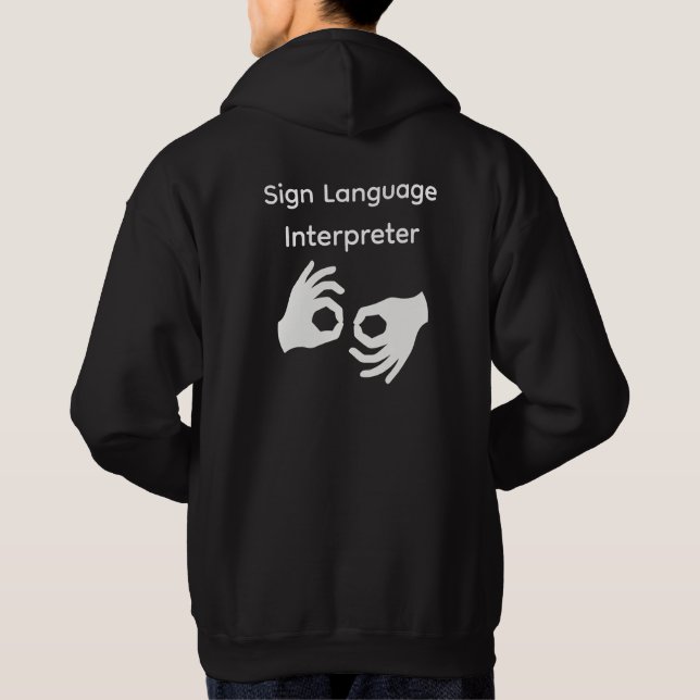 Intérprete de Lenguaje de Señas Sudadera con Capuc (Reverso)