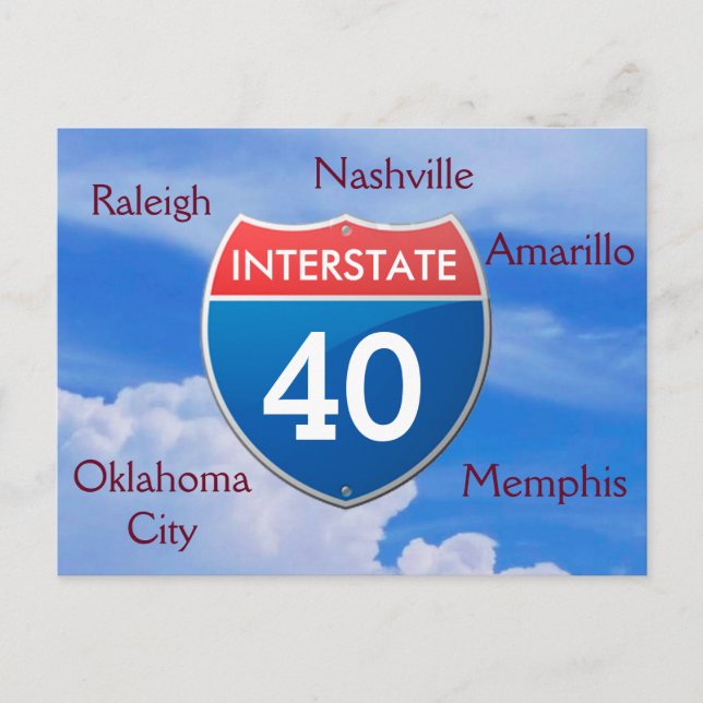Interstate 40 - postales (Anverso)