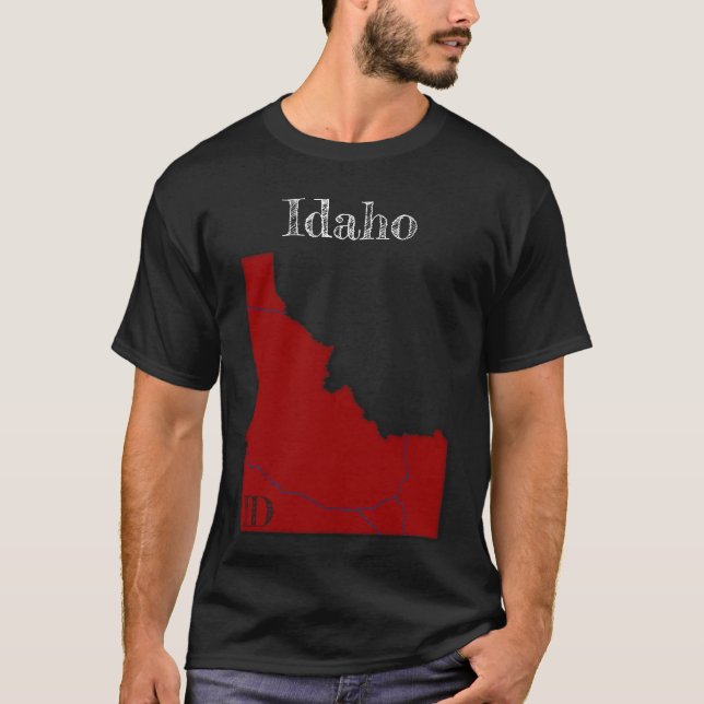 Interstate Idaho [Berry Red Design] Camiseta (Anverso)