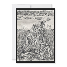 Intimidación, dibujo con tinta Tarjeta plana