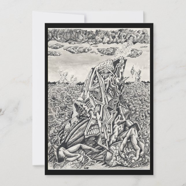 Intimidación, dibujo con tinta Tarjeta plana (Anverso)