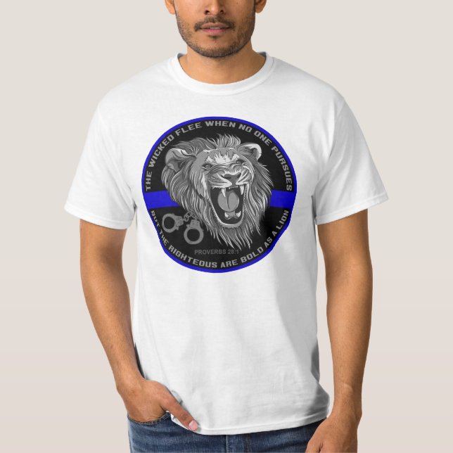 Intrépido como camisa fina de Blue Line del león (Anverso)