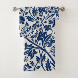 Intricate blue floral pattern on light background