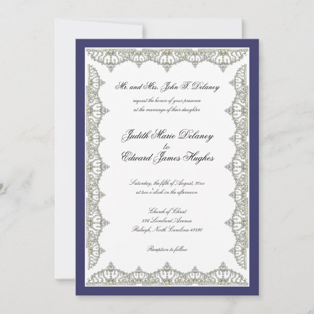Intrincada invitación a la boda de la frontera rea (Anverso)