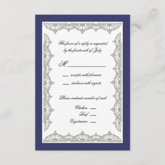 Intrincada tarjeta de respuesta del Boda de la fro