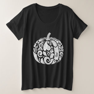 Intrincado Arte de calabaza en blanco y negro - Ha