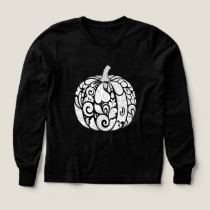 Intrincado Arte de calabaza en blanco y negro - Ha