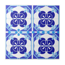 Intrincado Estilo de Azulejos de la Marina Azul Br